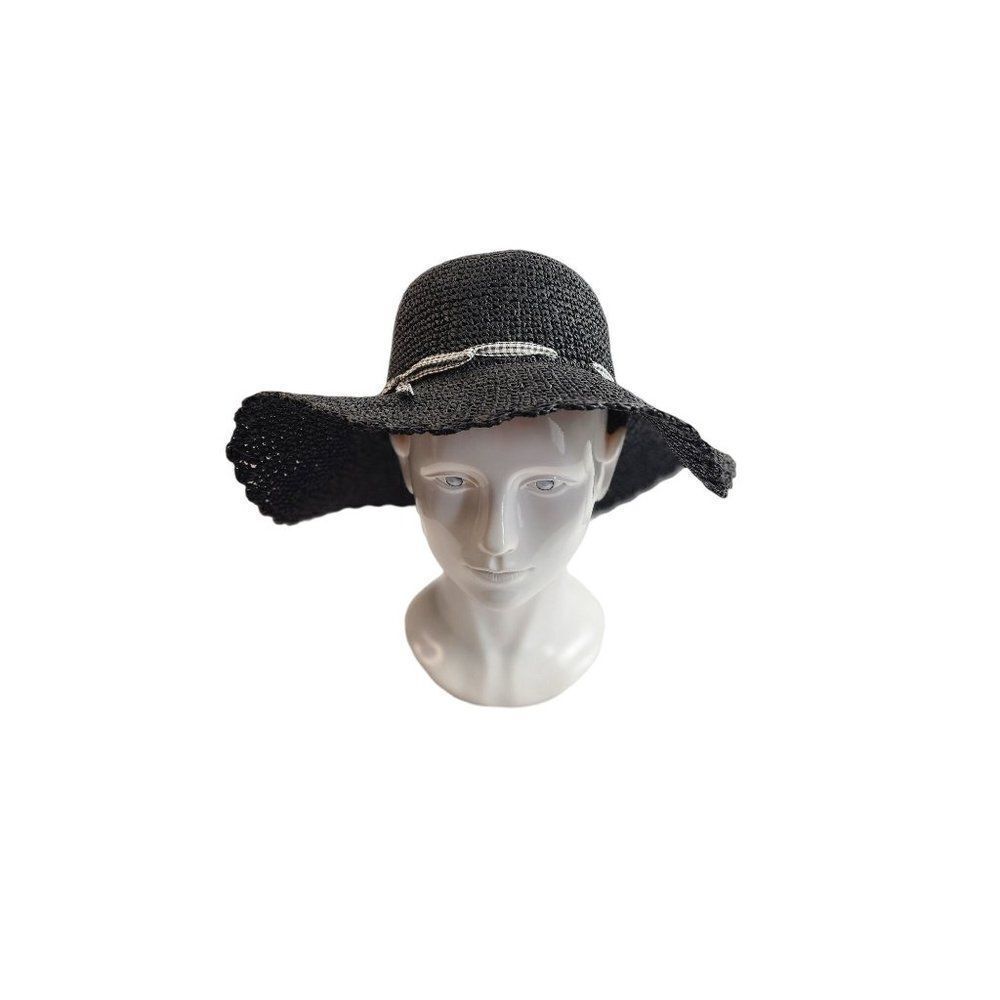 Black Raffia Style Woman's Summer Hat